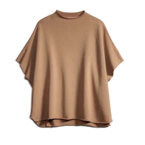 Frank & Eileen Audrey Funnel Neck Capelet in Sand - Picture 2 of 7